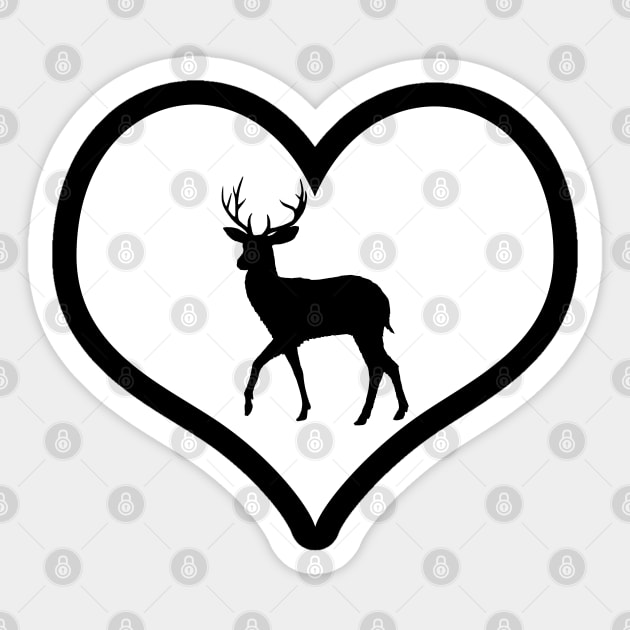 I Love Deer Sticker by LunaMay